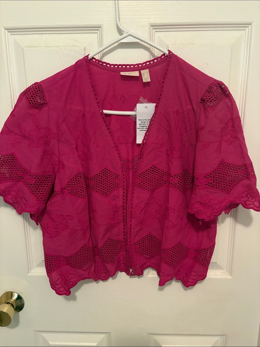 QVC Logo Lavish by Lori Goldstein embroidered and lace topper NWT